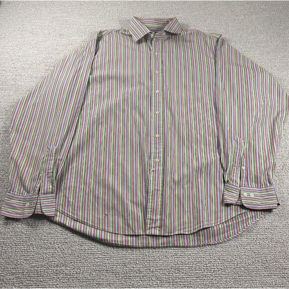 Polo Lauren Ralph Regent Striped Button Shirt Multicolor Men’s Size 18 / XXL - Picture 1 of 5